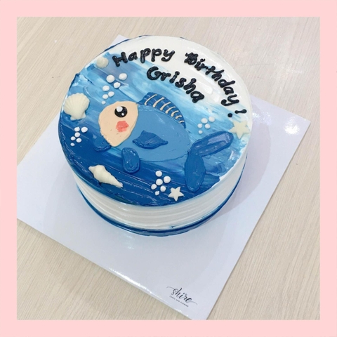 Bánh vẽ hình các con vật dễ thương - Bánh sinh nhật trẻ em