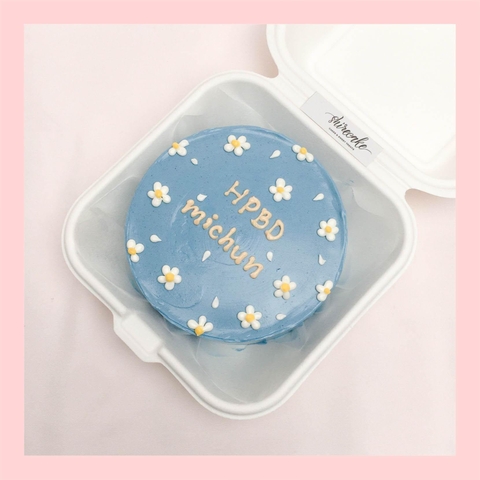 Mini Bento vẽ hoa lá - Bánh kem bơ mini hộp bã mía