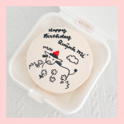 Mini Bento vẽ hình ngộ nghĩnh - Bánh kem bơ mini hộp bã mía