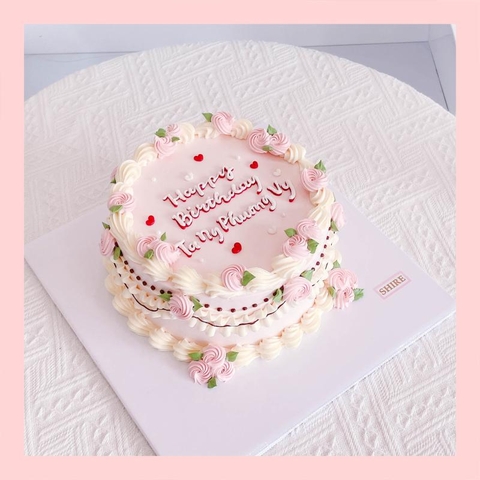 Bánh kem phong cách coquette style nữ tính - Bánh kem sinh nhật cho nữ