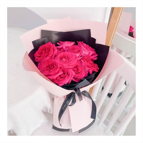Bó hoa tươi tone hồng