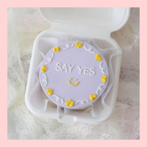 Mini Bento tone màu tím - Bánh kem bơ mini hộp bã mía