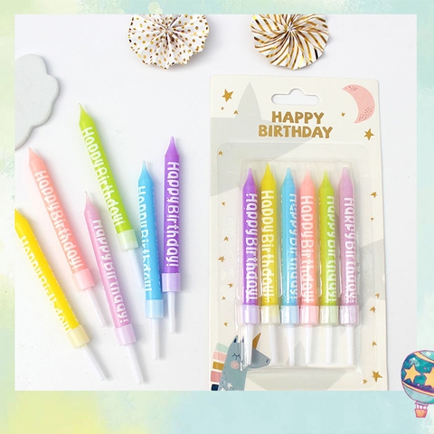 Nến chữ Happy Birthday pastel Hàn Quốc