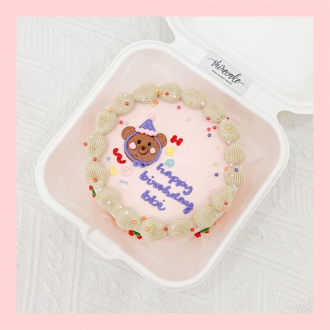 Mini Bento hình gấu dễ thương - Bánh kem bơ mini hộp bã mía