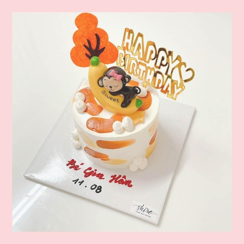 Bánh mini trang trí đồ chơi thú cute cho bé gái  - Bánh kem bơ mini 10-12cm