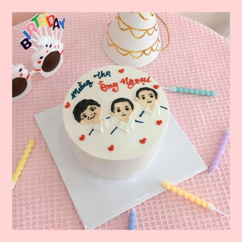 Bánh mini vẽ người - Bánh kem bơ mini 10-12cm