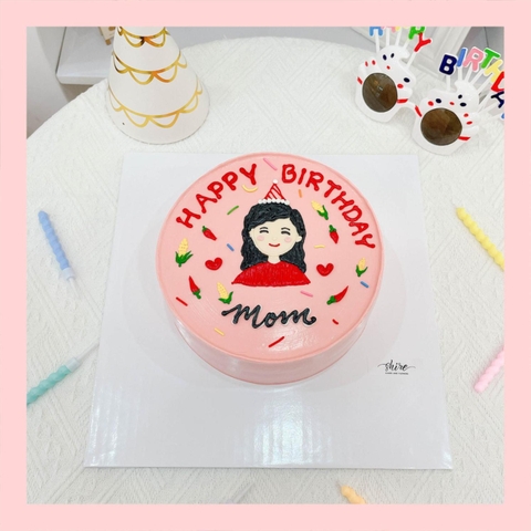 Bánh kem vẽ người nữ - Bánh kem sinh nhật cho nữ