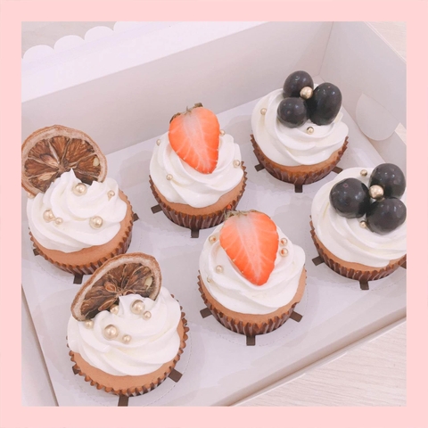 Set cupcake trái cây - Bánh sinh nhật dạng cupcake ổ