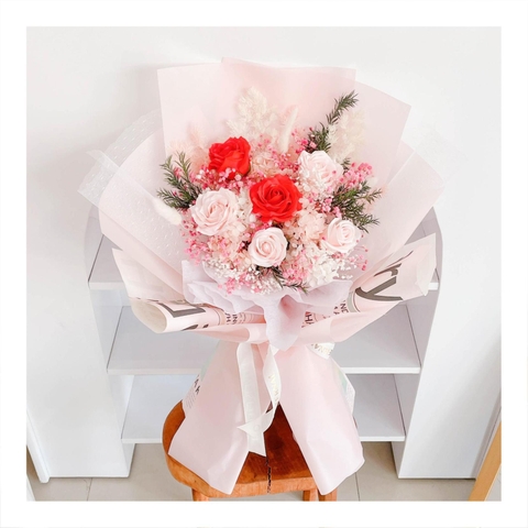 Hoa khô/Hoa bất tử size lớn tone màu hồng/đỏ