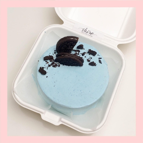 Mini Bento tone màu xanh dương - Bánh kem bơ mini hộp bã mía