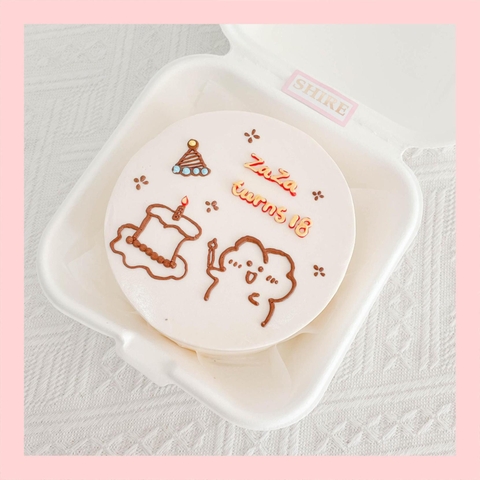 Mini Bento hình gấu dễ thương - Bánh kem bơ mini hộp bã mía