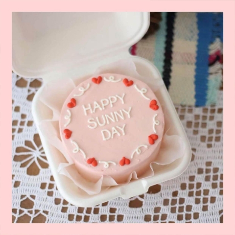 Mini Bento tone màu hồng - Bánh kem bơ mini hộp bã mía