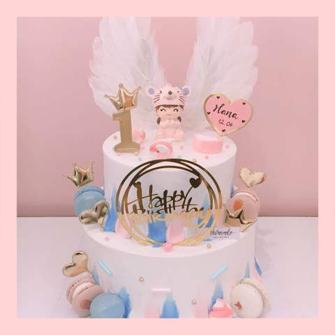 Bánh kem 2 tầng cho bé gái - Bánh sinh nhật bé gái hai tầng