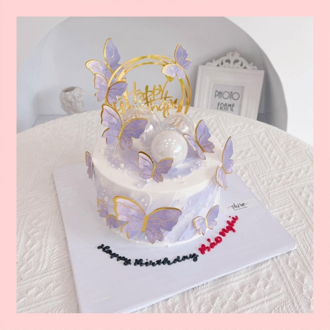 Bánh kem trang trí bướm - Bánh kem sinh nhật cho nữ