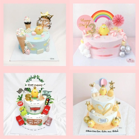 Bánh kem tuổi dậu/con gà - Bánh sinh nhật trẻ em