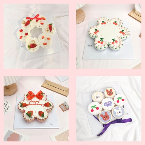 Cupcake xếp vòng, xếp ổ tròn kem sữa- Bánh sinh nhật dạng cupcake ổ