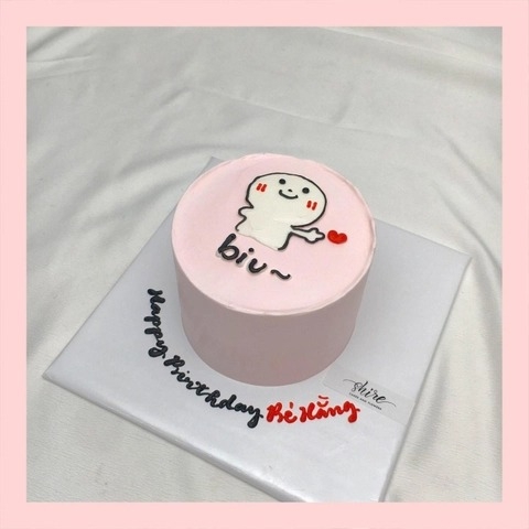 Bánh mini vẽ hình funny bựa - Bánh kem bơ mini 10-12cm