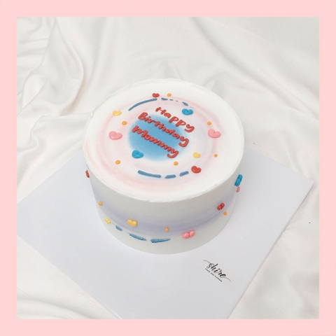 Bánh kem vẽ màu pastel style Hàn - Bánh kem sinh nhật