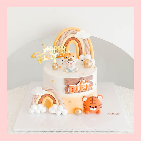 Bánh kem tạo hình con hổ/ con rồng cho bé - Bánh kem fondant