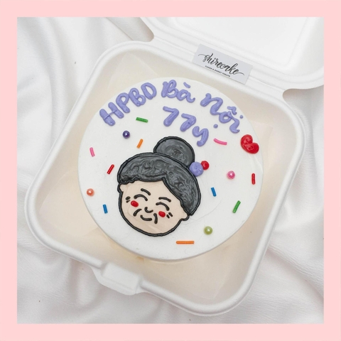 Mini Bento vẽ người - Bánh kem bơ mini hộp bã mía