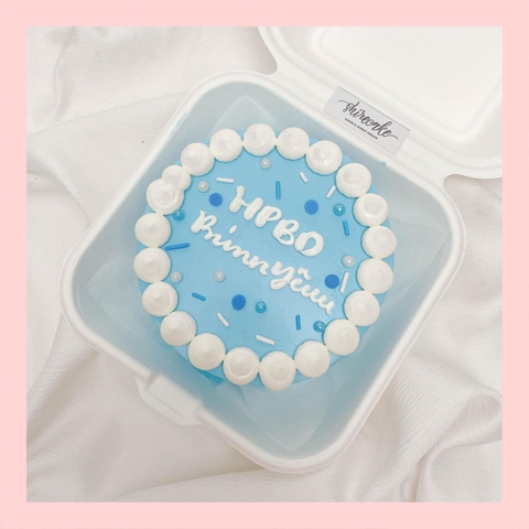 Mini Bento tone màu xanh dương - Bánh kem bơ mini hộp bã mía