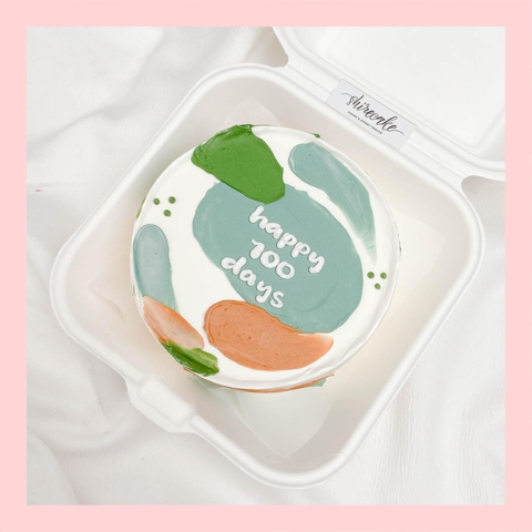 Mini Bento tone màu mix - Bánh kem bơ mini hộp bã mía