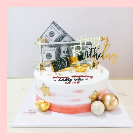 Bánh kem trang trí tiền - Bánh kem sinh nhật cho nam