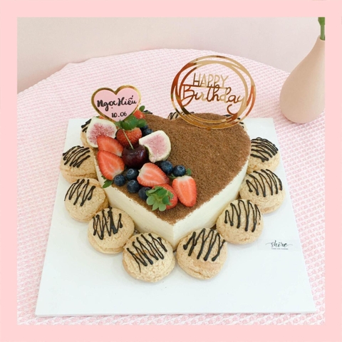 Tiramisu trái tim - Bánh kem tiramisu dạng ổ