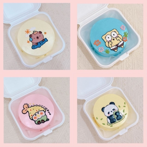 Mini Bento vẽ hình hoạt hình đáng yêu - Bánh kem sữa mini hộp bã mía