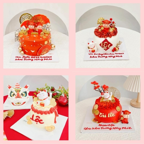 Bánh kem khai trương hình hũ vàng, túi vàng
