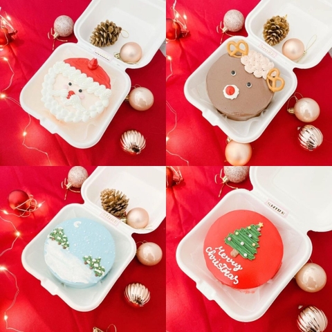 Mini Bento Giáng Sinh 2023 - Bánh kem bơ mini bento hộp bã mía