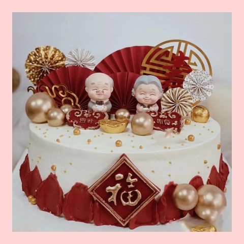 Bánh kem mừng thọ hiện đại