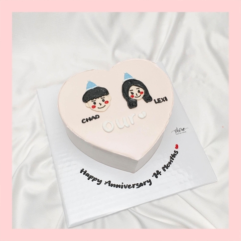 Bánh vẽ hình cặp đôi - Bánh kem sinh nhật