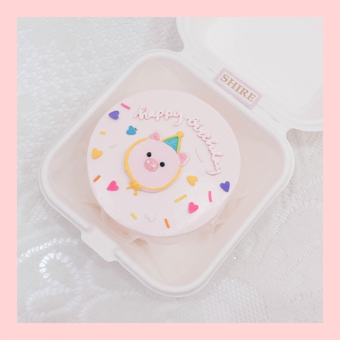 Mini Bento hình heo dễ thương - Bánh kem bơ mini hộp bã mía