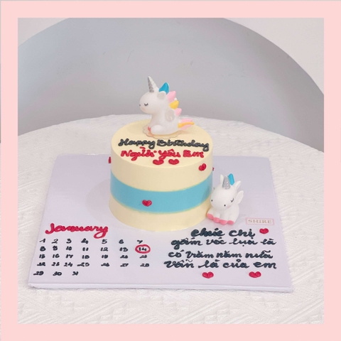 Bánh mini trang trí đồ chơi thú cute cho bé gái  - Bánh kem bơ mini 10-12cm