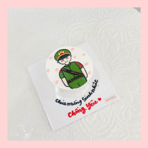 Bánh mini vẽ người - Bánh kem bơ mini 10-12cm