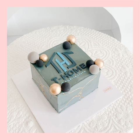 Bánh kem 1 tầng theo logo doanh nghiệp/công ty