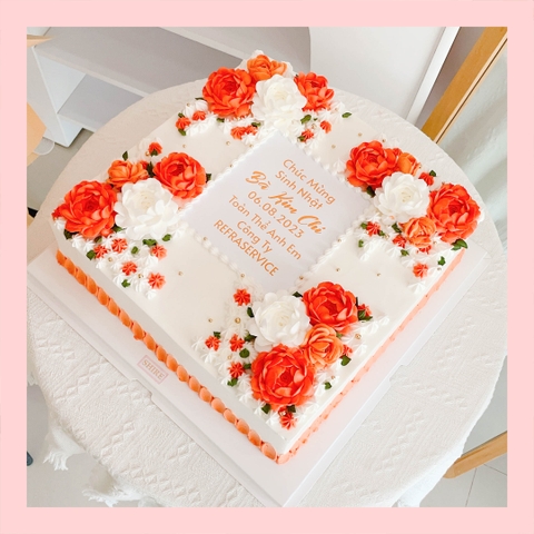 Bánh kem 1 tầng theo logo doanh nghiệp/công ty