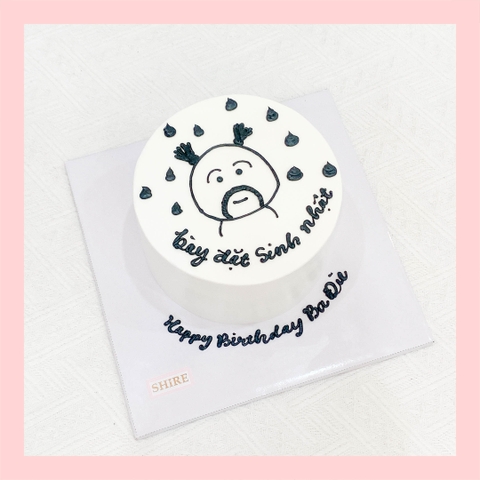 Bánh mini vẽ hình funny bựa - Bánh kem bơ mini 10-12cm