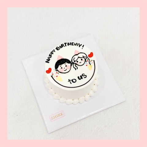 Bánh mini vẽ người - Bánh kem bơ mini 10-12cm