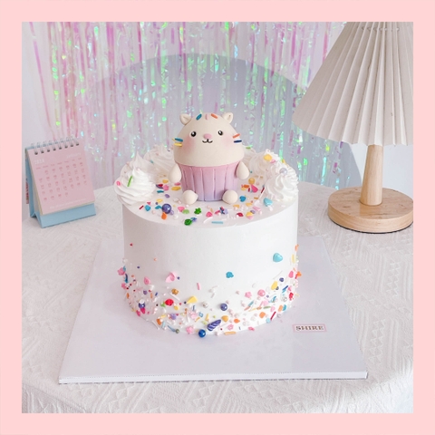 Bánh bơm thú hình con chó/con mèo/con khỉ/con chuột/con bò 3D dễ thương - Bánh sinh nhật trẻ em