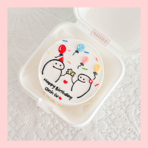 Mini Bento vẽ hình ngộ nghĩnh - Bánh kem bơ mini hộp bã mía