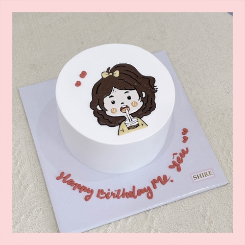 Bánh kem vẽ người nữ - Bánh kem sinh nhật cho nữ