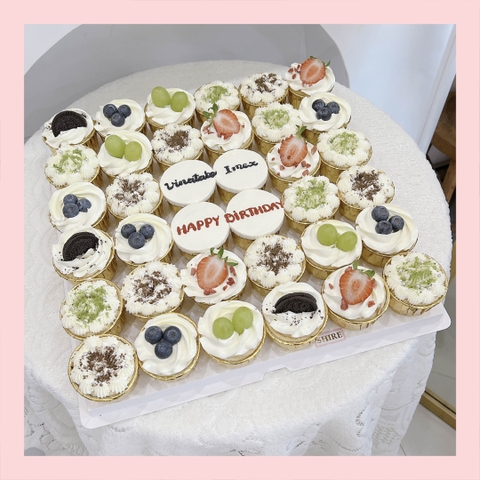 Set cupcake trái cây - Bánh sinh nhật dạng cupcake ổ