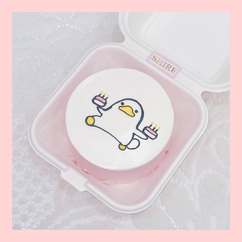 Mini Bento hình vịt dễ thương - Bánh kem bơ mini hộp bã mía