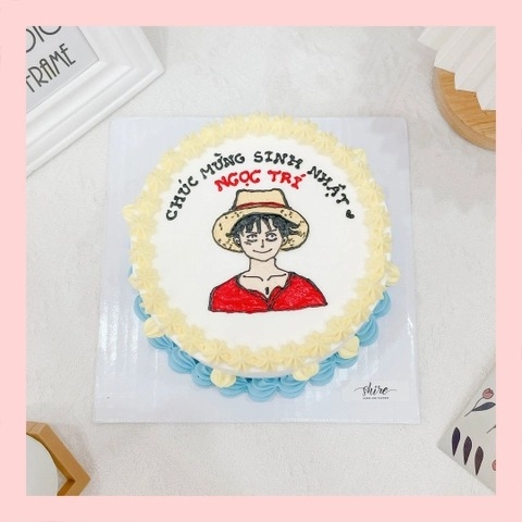 Bánh vẽ hình cu Shin/ One Piece/ Doraemon/ Conan dễ thương - Bánh sinh nhật trẻ em