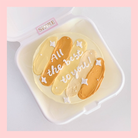 Mini Bento tone màu vàng - Bánh kem bơ mini hộp bã mía