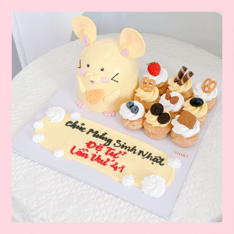 Bánh tạo hình con chuột/chim cánh cụt/con cừu/con vịt 3D - Bánh sinh nhật trẻ em