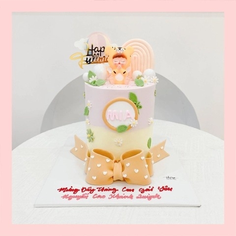 Bánh kem tạo hình nơ 3D xinh xắn cho bé gái - Bánh kem fondant