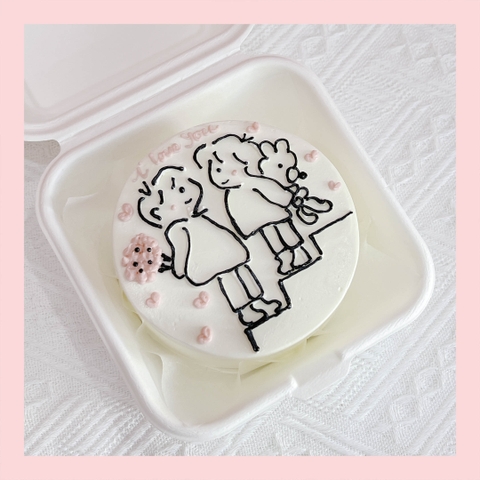 Mini Bento cặp đôi - Bánh kem bơ mini hộp bã mía
